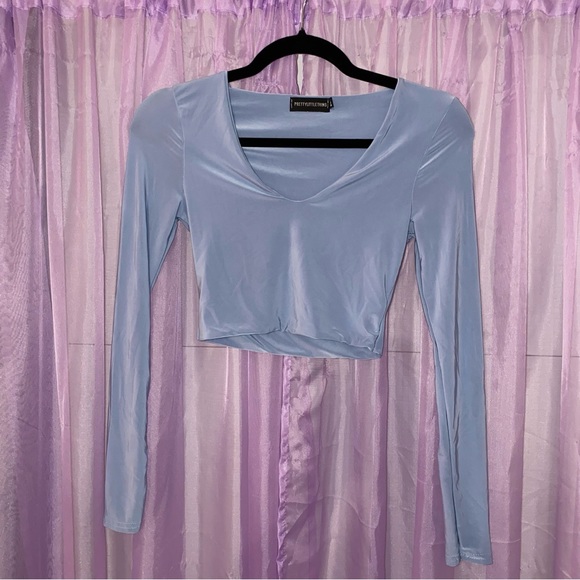 PrettyLittleThing Long Sleeve Crop Top - Picture 1 of 3